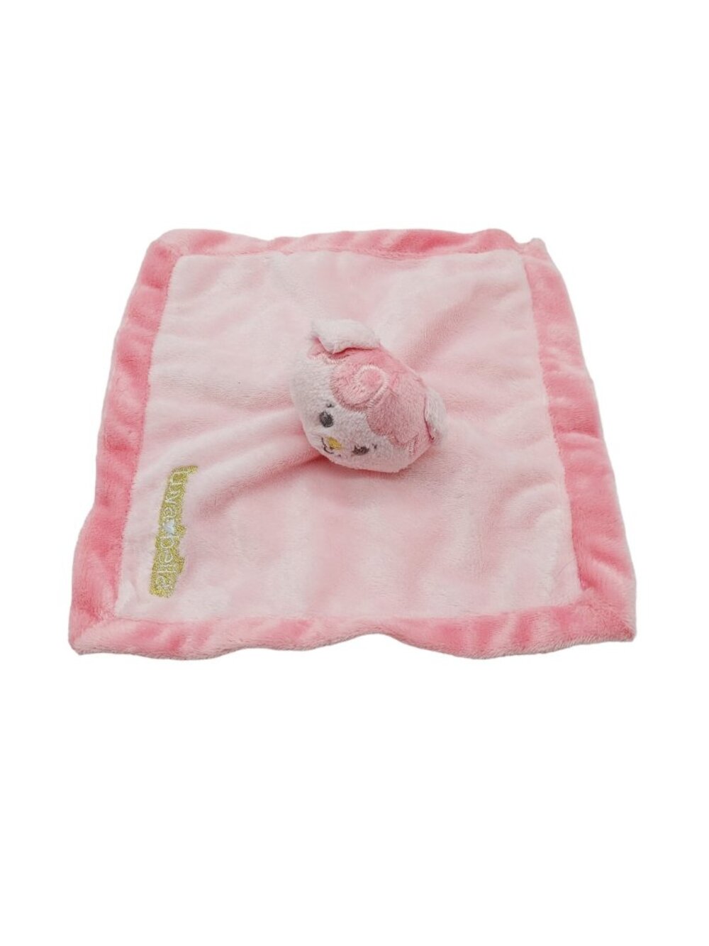 Luvabella Pink Lamb Lovey Baby Security Blanket  8” Plush Square